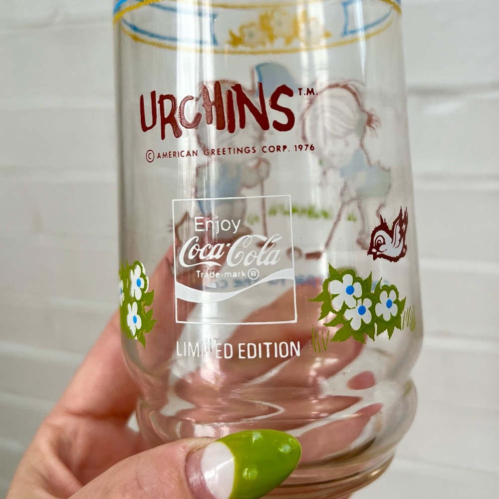🌟HP🌟 70s Vintage 🌼 American Greetings Coca-Cola Ltd Edition URCHINS Glasses (2) - Picture 4 of 4